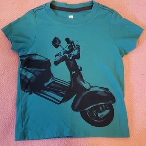 Tea Collection Teal Vespa Scooter t-shirt XS 2-3